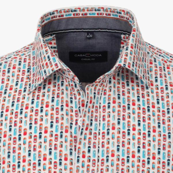 Herren Freizeit Hemd Mini Auto Print Multicolour von CasaModa Kragen