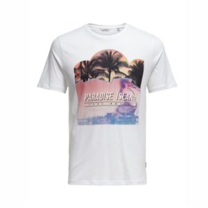 Only&Sons T-Shirt mit Paradise Island Print in weiss Artikel 22013066 Front